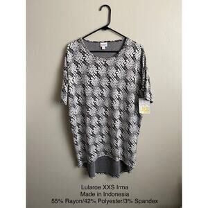 Lularoe Gray and Black XXS Irma